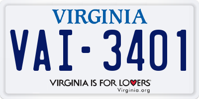 VA license plate VAI3401