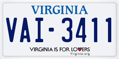 VA license plate VAI3411