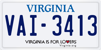 VA license plate VAI3413