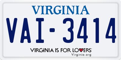 VA license plate VAI3414