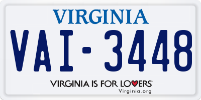 VA license plate VAI3448