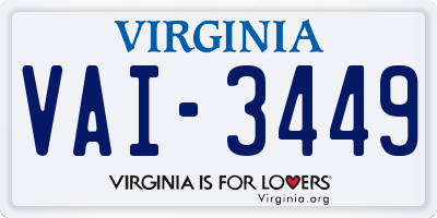 VA license plate VAI3449