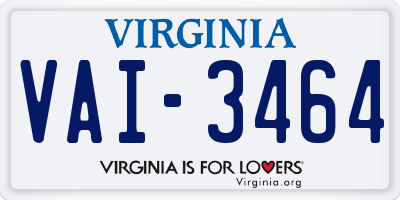 VA license plate VAI3464