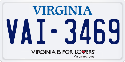 VA license plate VAI3469
