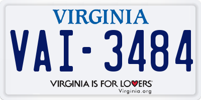 VA license plate VAI3484