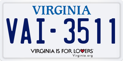 VA license plate VAI3511