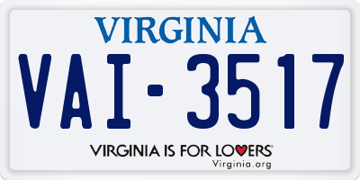 VA license plate VAI3517