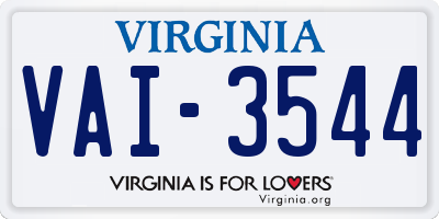VA license plate VAI3544