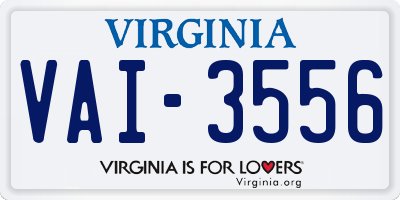 VA license plate VAI3556