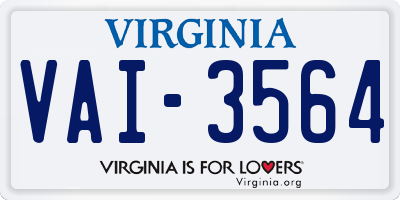 VA license plate VAI3564