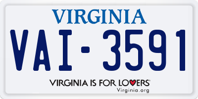 VA license plate VAI3591