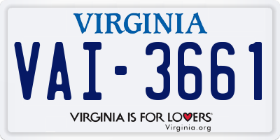 VA license plate VAI3661