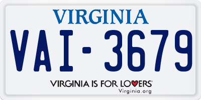 VA license plate VAI3679