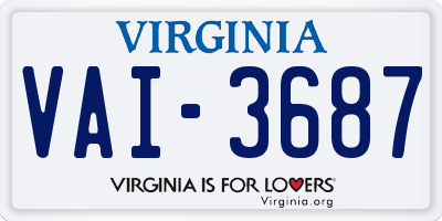 VA license plate VAI3687