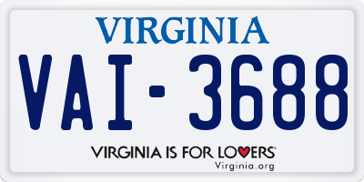 VA license plate VAI3688