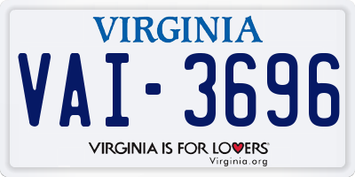 VA license plate VAI3696