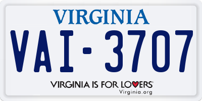 VA license plate VAI3707