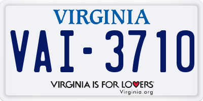VA license plate VAI3710