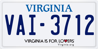 VA license plate VAI3712