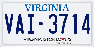 VA license plate VAI3714