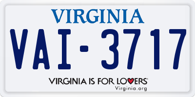 VA license plate VAI3717