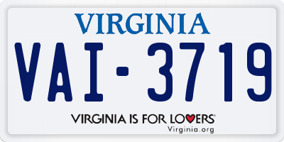 VA license plate VAI3719