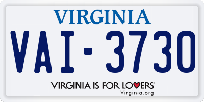 VA license plate VAI3730