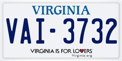 VA license plate VAI3732