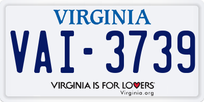 VA license plate VAI3739