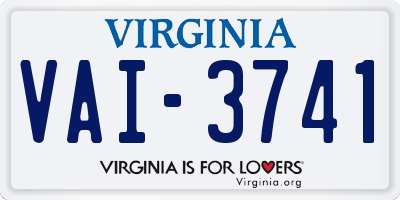 VA license plate VAI3741