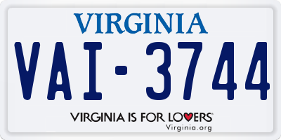 VA license plate VAI3744