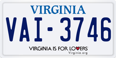 VA license plate VAI3746