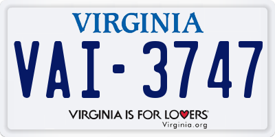 VA license plate VAI3747