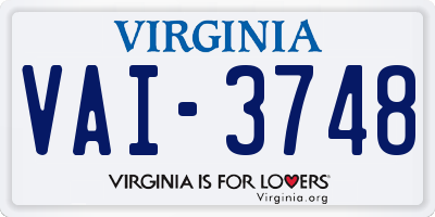 VA license plate VAI3748