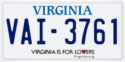 VA license plate VAI3761
