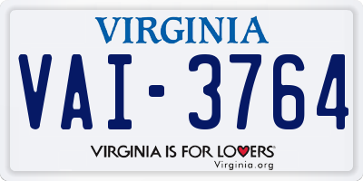 VA license plate VAI3764