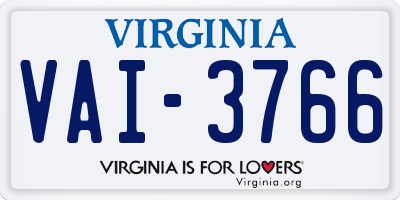 VA license plate VAI3766