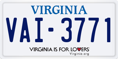 VA license plate VAI3771