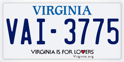 VA license plate VAI3775