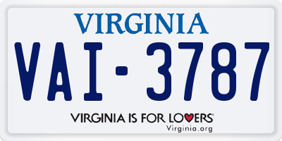 VA license plate VAI3787