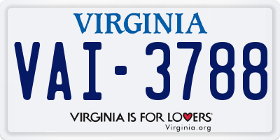 VA license plate VAI3788