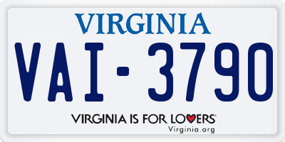 VA license plate VAI3790