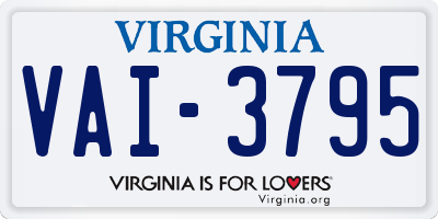 VA license plate VAI3795