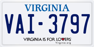 VA license plate VAI3797
