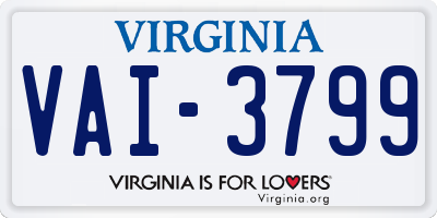 VA license plate VAI3799