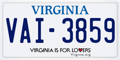 VA license plate VAI3859