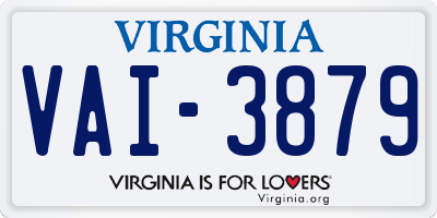 VA license plate VAI3879