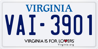 VA license plate VAI3901