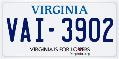 VA license plate VAI3902