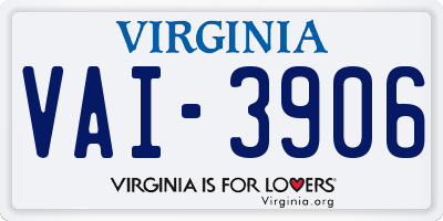 VA license plate VAI3906
